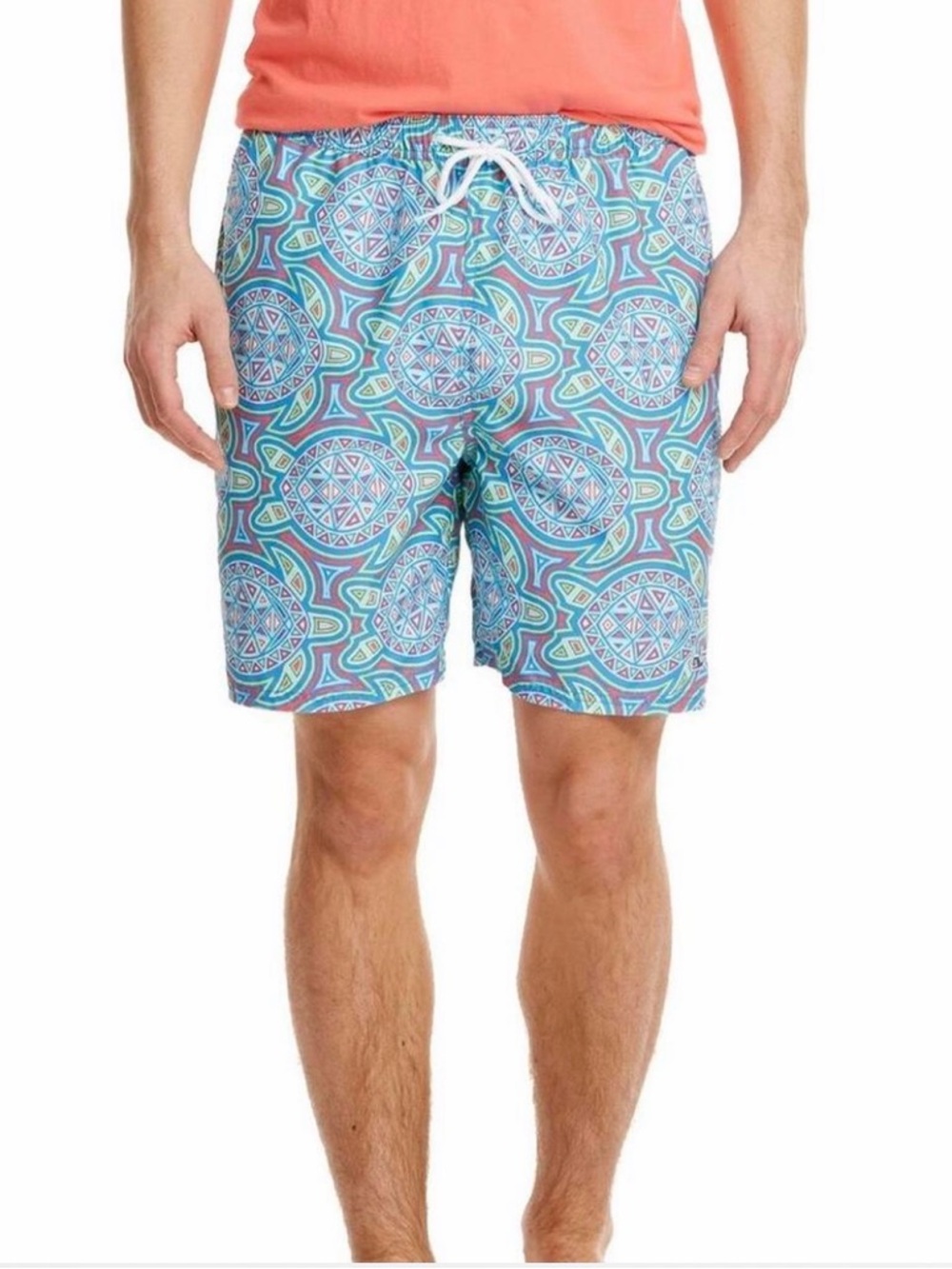 Vineyard Vines Men's Blue Geometric Print Swim Shorts